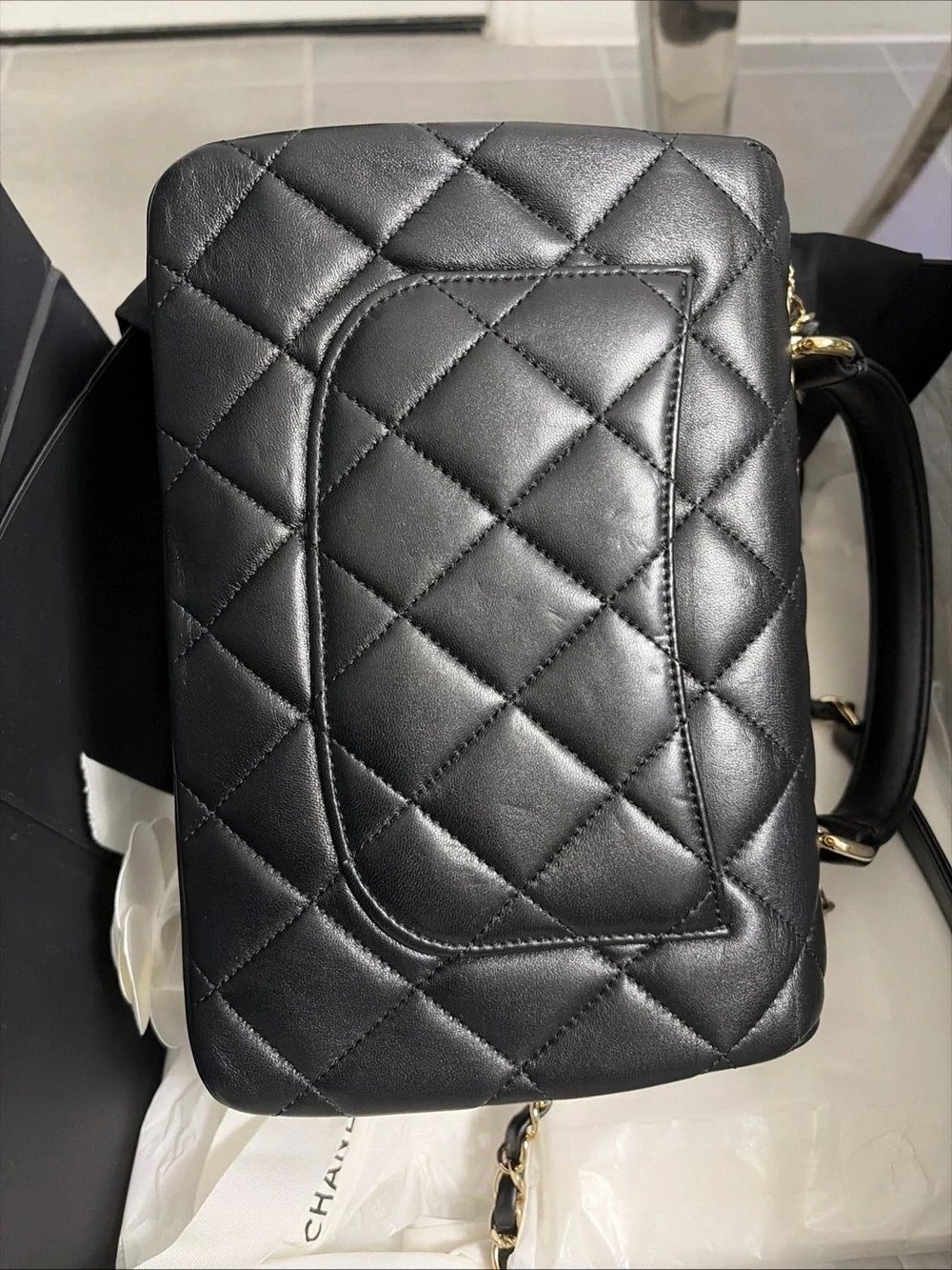 CHANEL Black Quilted Leather Small Flap Bag